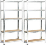 AKORD Fancy Garden Garázs Fém Polcrendszer Ezüst 70x30x154 MDF Polcokkal (AKO-2xREGMET7030154SRE)
