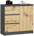 AKORD AKORD Jerry Komód 80 Grafitszürke/Artisan Tölgy (AKO-OP0LK-JERRYSZARART)