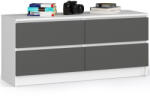 AKORD AKORD CLP Modern Komód 4 Fiókos Laminált Fehér-Szürke Matt (AKO-OP0LK-120SZ4-BIASZA)