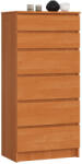 AKORD AKORD CLP K60 Magas Fiókos Komód Égerfa 6 Fiókos (AKO-OP0LK-6OLC003)