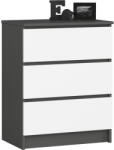 AKORD AKORD CLP Komód 3 Fiókos Laminált Grafitszürke/Fehér (AKO-OP0LK-6SZARBIA002)