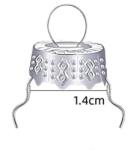  Akasztó diszkupakkal, ezüst. Diszkupak mérete: 1, 4x1, 2 cm, teljes akasztószem átmérője: 1 cm