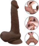 Mokko Toys Dildo Erik Sliding&Bendable, TPE Strat Dublu, Maro, 19cm Dildo