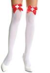 Passion Labs Sexy Nurse Stockings with Ribbons, White/Red, S