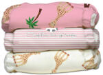 Charlie Banana Set 3 Scutece Textile Charlie Banana - Sophie La Girafe Organic Pink (Inserturi Noi De Cânepă Cu Fleece) - Mărime Unică