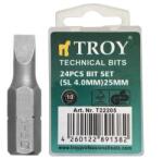 TROY Set de biti drepti Troy 22205, SL4, 25 mm, 24 bucati (T22205) Set capete bit, chei tubulare