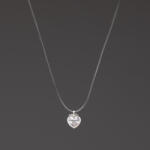 electrastore. ro Colier Argint snur Transparent White Heart (299)