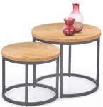 Halmar KÉSZLET 2x Kávésasztal OREO átm. 43/53 cm antracit/arany tölgy HA0125 (HA0125)