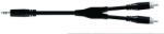 Proel BULK540LU3 Y kábel, 3 m fekete, 3, 5 mm sztereó jack dugó - 2 x RCA dugó, öntött (BULK540LU3)