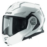LS2 Advant X Gloss Alb Casca Moto Flip-Up ECE 22.06 1600gr cu Pinlock și Sunvisor 56901 10 02 (02)
