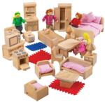 Bigjigs Toys Set de mobilier pentru casa si personajele familiei (DDBJ039) Casuta papusi