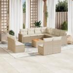 vidaXL 12 részes bézs polyrattan kerti ülőgarnitúra párnákkal (3224182)