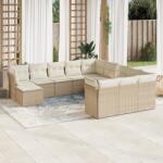 vidaXL 12 részes bézs polyrattan kerti ülőgarnitúra párnákkal (3218628)