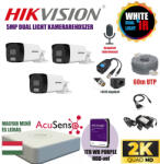  Hikvision 5Mp DUAL LIGHT Szereld Magad Csomag 3 kamerával és RJ45 balunnal!