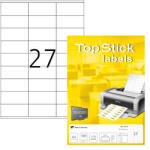Topstick Etikett címke Topstick 70x32 mm szegéllyel 100 ív 2700 db/doboz (8704)