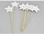  Fehér fa pálcás csillag 8db/csomag - kosarbolt