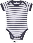 SOL'S SO01401 SOL'S MILES BABY - STRIPED BODYSUIT (so01401wh/nv-3/6m) - ajandektargykozpont