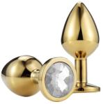 Passion Labs Anal Plug Metallic Buttplug, Small, Gold/Clear