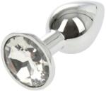 Passion Labs Small Metallic Buttplug, Silver/Clear