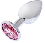 Passion Labs Small Metallic Buttplug, Silver/Pink