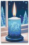  Festés számok szerint - Karácsonyi gyertya Méret: 20x30cm, Keretezés: Kartonlemezen