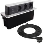 DesignLight Priza incastrabila in mobila Pop-UP 3xSchuko si 2xUSB (HOPBOX)