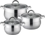 Cheffinger Set 6 piese, cratite cu capac CF-SS6, inox, 16-18-20cm 2.1-2.9-3.9L (CF-SS6)