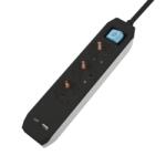 Spacer 3 Plug + 2 USB 4,5m Switch (PP-3-45B-TC-USB)