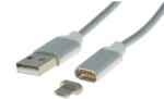 PremiumCord Mágneses töltő micro USB kábel 2.0, A-B - 1m, ezüst