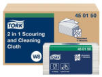 TORK Súroló- és tisztítókendő, 2in1, újrafelhasználható, 1 rétegű, 360 lap, W8 rendszer, TORK, fehér (KHH793) - officemarket