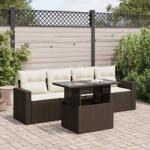 vidaXL 5 részes barna polyrattan kerti ülőgarnitúra párnával (3326244)