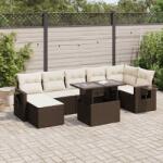 vidaXL 8 részes barna polyrattan kerti ülőgarnitúra párnákkal (3326524)