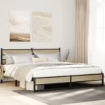 vidaXL sonoma tölgy színű fém ágykeret matrac nélkül 183 x 213 cm (3308500)