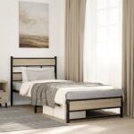 vidaXL sonoma tölgy színű fém ágykeret matrac nélkül 107 x 203 cm (4017268)