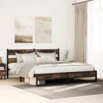 vidaXL füstös tölgy színű fém ágykeret matrac nélkül 183 x 213 cm (3308487)