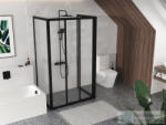 RAVAK SUPERNOVA ASDP3+APSS+APSS 80x80 cm-es tolóajtós, 3 oldalas zuhanykabin, fekete/transparent 00V403R2Z1SET802XAPSS80 (00V403R2Z1SET802XAPSS80)
