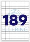 BLUERING Etikett címke, 25, 4x10mm, 100 lap, 189 címke/lap Bluering® (10295) - tintasziget