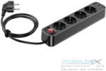 hoco. power strip 4-bit extension cable socket + 2 x USB A + Type C PD QC3.0 3A 20W NS1 black