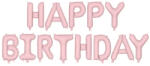 Partydeco Happy Birthday felirat, Rózsaszín 16" fólia betűk, csak csak levegővel tölthető (LUFI538627)