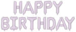 Partydeco Happy Birthday felirat, világoslila 16" fólia betűk, csak csak levegővel tölthető (LUFI757515)