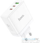 hoco. wall charger 2 x Type C + USB A QC PD 65W GaN N30 white