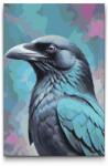  Festés számok szerint - Holló a sötét türkiz árnyalataiban Méret: 40x60cm, Keretezés: Műanyagtáblával