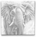  PontPöttyöző - Elefánt türkiz és narancs árnyalatokban Méret: 50x50cm, Keretezés: Keret nélkül (csak a vászon), Szín: Kék