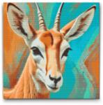  Gyémántszemes kirakó - Gazella türkiz és narancs árnyalatokban Méret: 50x50cm, Keretezés: Kartonlemezen, Gyémántok: Kerek