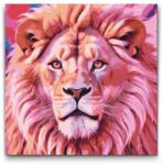  Festés számok szerint - Oroszlán rózsaszín árnyalatokban Méret: 50x50cm, Keretezés: Műanyagtáblával