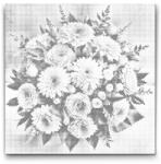  PontPöttyöző - Rózsaszín csokor Méret: 50x50cm, Keretezés: Kerek keret, Szín: Fekete