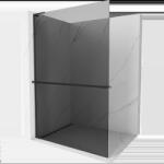 Mexen Kioto+ L душекран с рафт Walk-in 80 x 200 см, графит, черен - 800-080-123-70-40 (800-080-123-70-40)