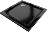 Mexen Flat квадратен душ поддушовник slim 100 x 100 cm, черен, сифон златен - 40701010G (40701010G)