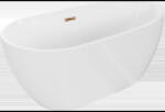 Mexen Eos свободностояща вана 150 x 75 cm, бяла, преливник розово злато - 52471507500-60 (52471507500-60)