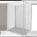 Mexen Kioto стена за душ Walk-in 110 x 70 x 30 cm, прозрачна, четкан никел - 800-110-070-221-97-00-030 (800-110-070-221-97-00-030)